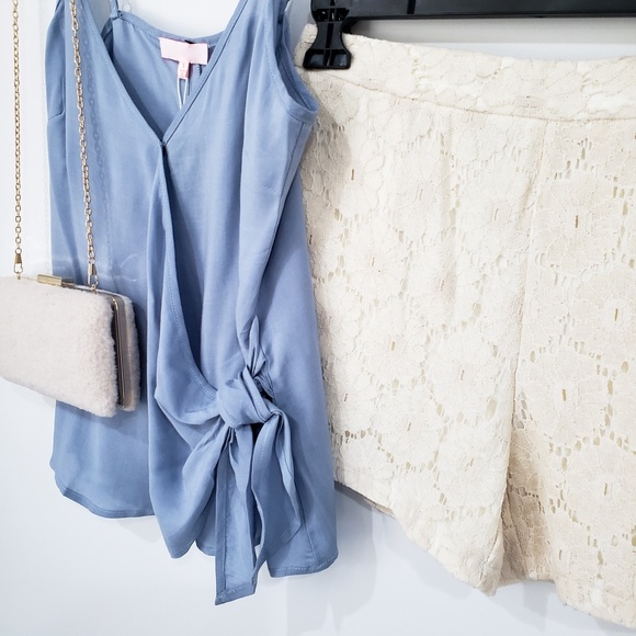 From a Dream Side Tie Tank Top (Blue) - Picture 2 of 7